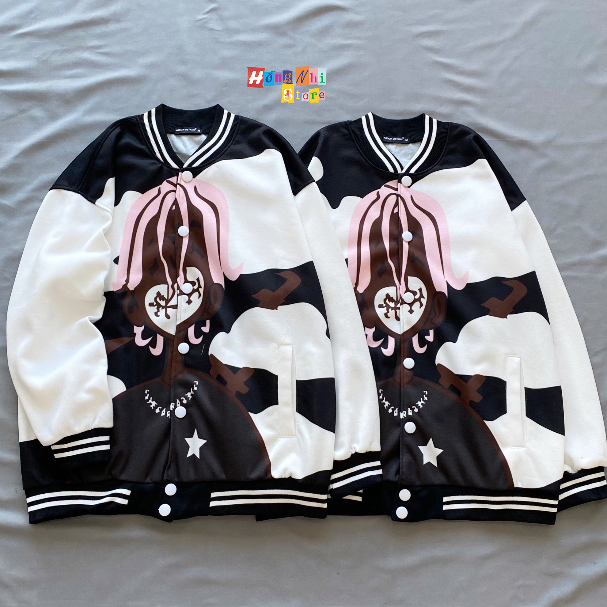 Áo Khoác Bomber Anh Da Đen Ulzzang Unisex Dáng Rộng Nam Nữ - MM