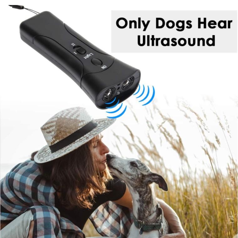 Thiết bị huấn luyện chó bằng sóng siêu âm cầm tay 3 trong 1 với đèn LED kép -  Dog Barking Deterrent Devices