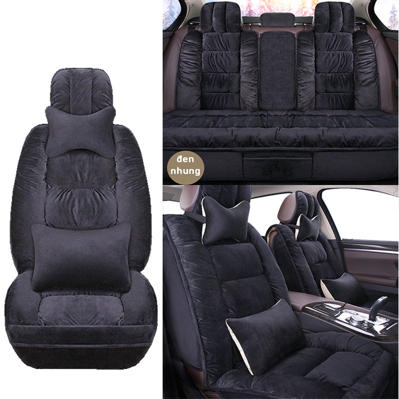 Bộ 5 lót ghế ô tô NHUNG SIÊU MỀM CAO CẤP, cho dế bạn lên thêm đẳng cấp sang chảnh-83210