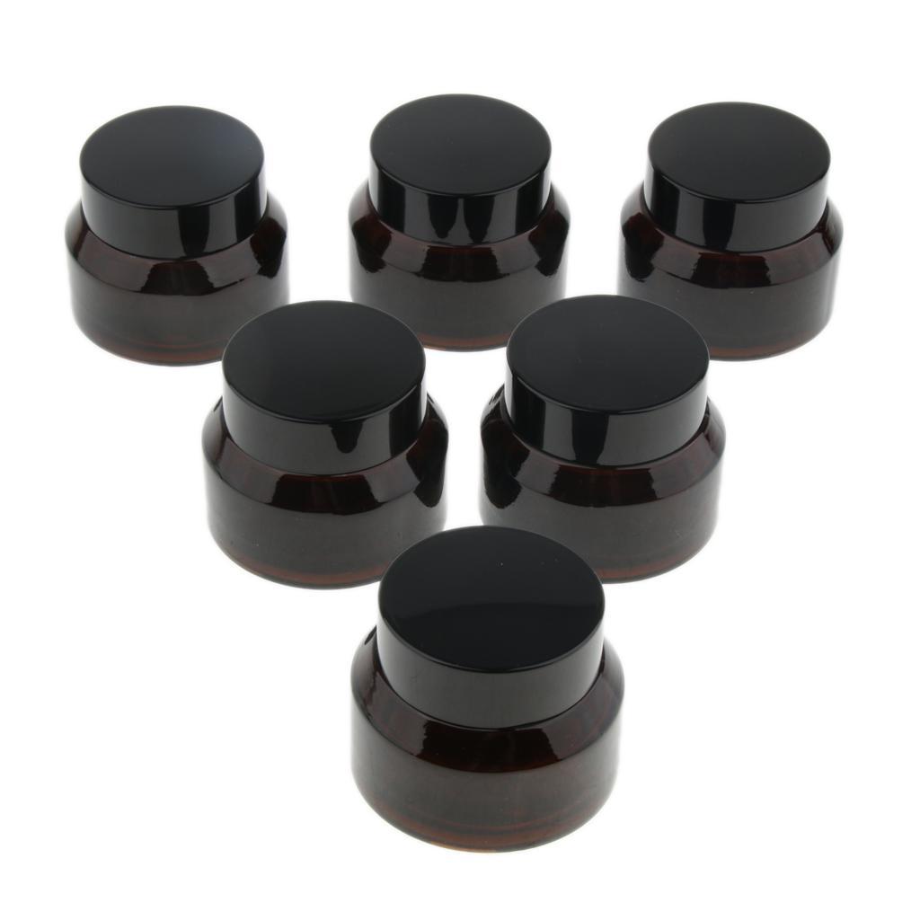 12 Pieces Amber Glass Refillable Cosmetic Makeup Cream Empty Lip Balm Eye Shadow
