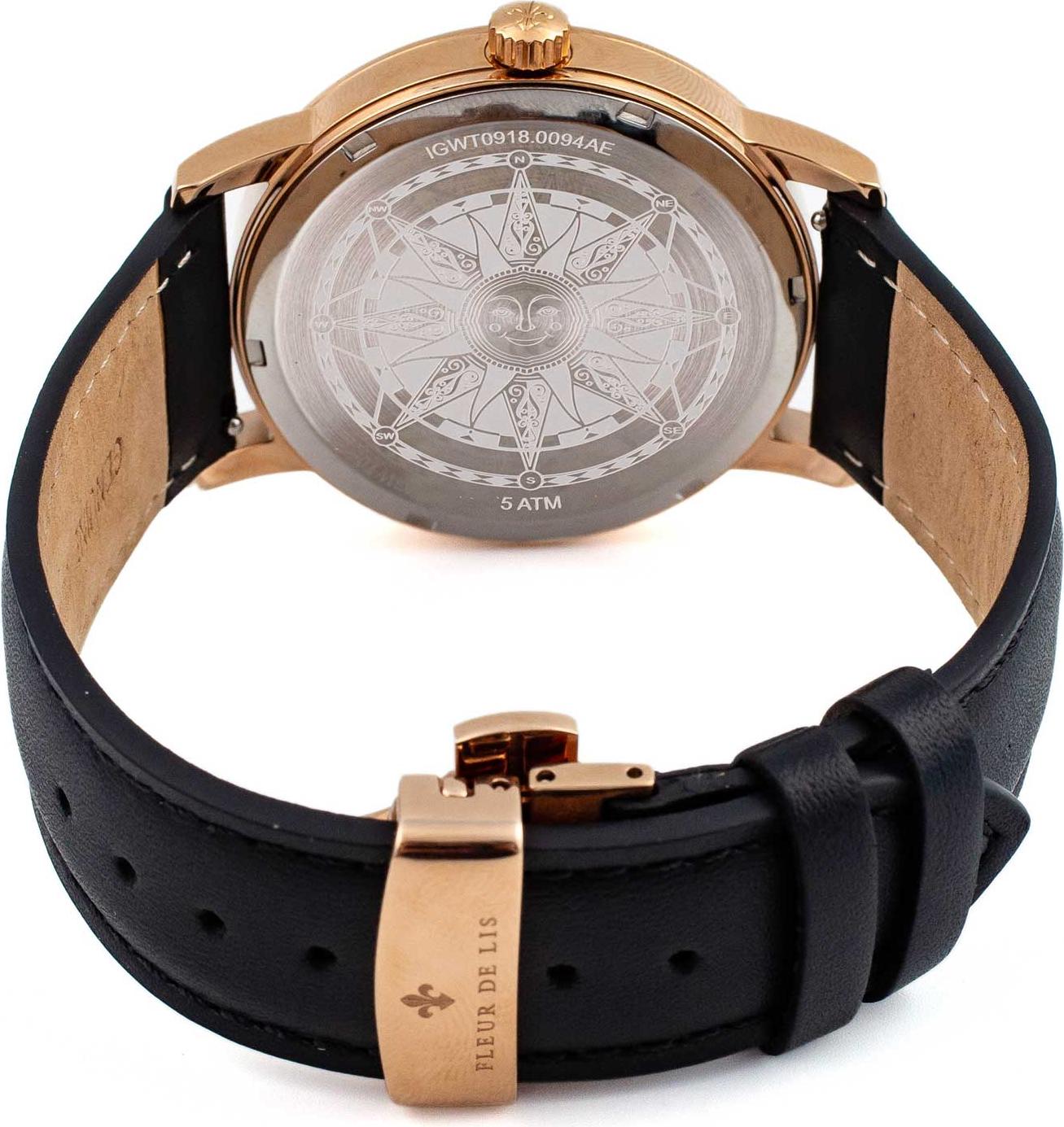 Đồng hồ nam Fleur De Lis ACE Moonphase-01 hàng chính hãng chống nước mặt shaphire 41mm dây da cao cấp