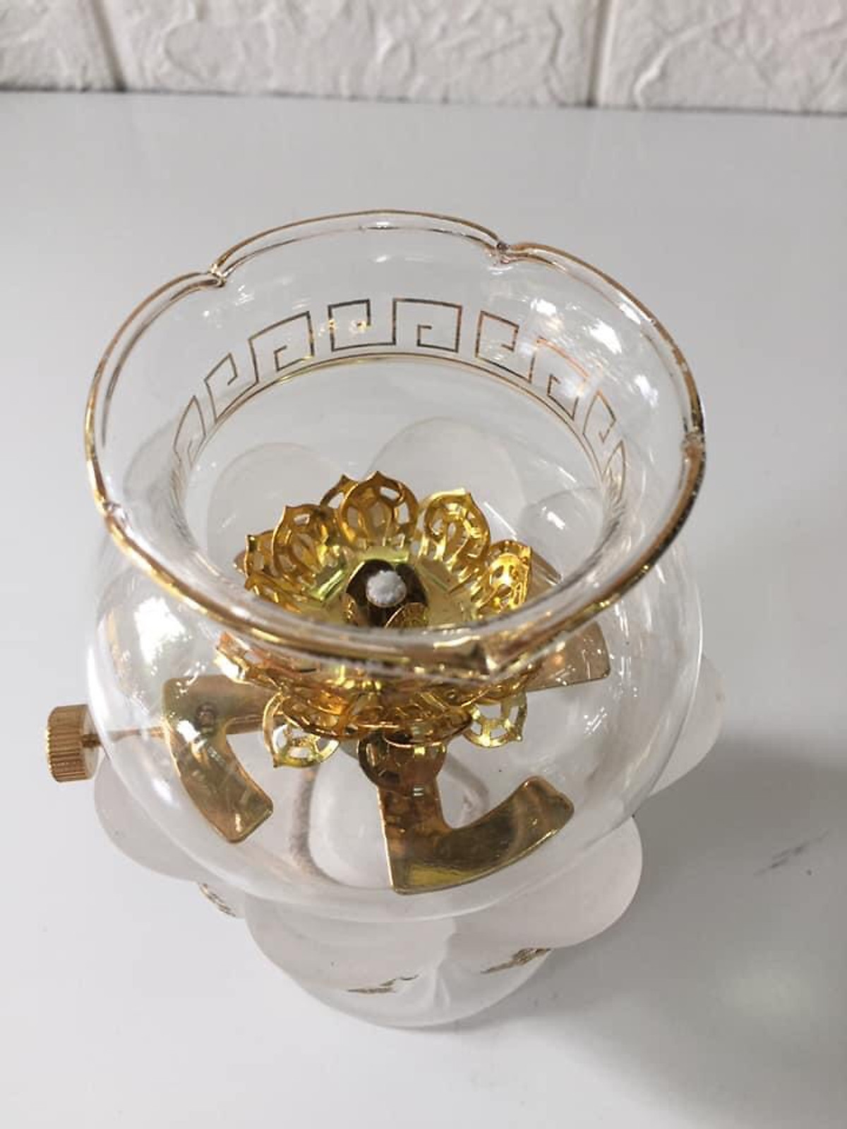 Đèn thờ Đốt dầu in thất bảo cát tường BH12131