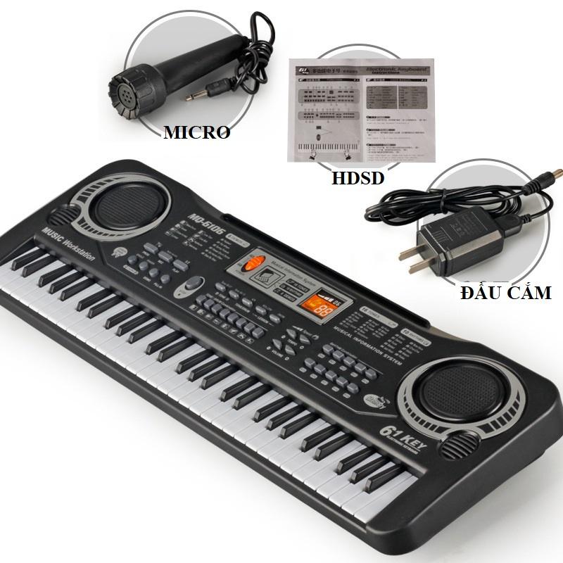 ĐÀN PIANO ĐIỆN TỬ CHO BÉ 61 PHÍM CÓ KÈM MICRO CHẤT LƯỢNG CAO ÂM THANH TỐT CÓ RẤT NHIỀU CHỨC NĂNG