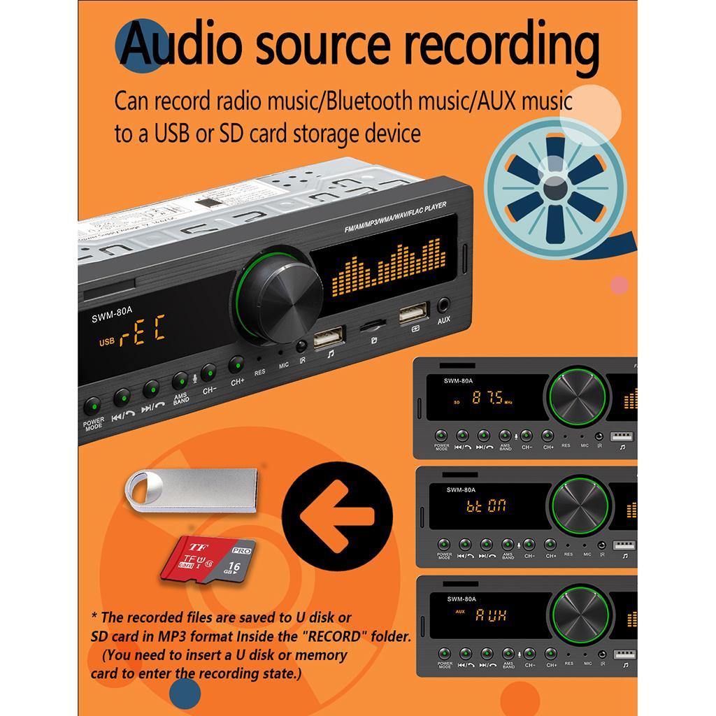 Bluetooth Car Stereo MP3 Player AUX / USB / TF / FM Standard