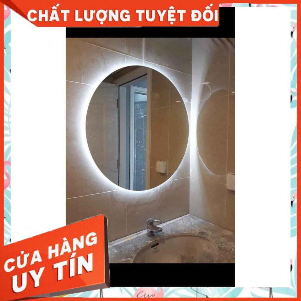 Gương elip oval bầu dục trang điển treo tường đèn led cảm ứng thông minh kích thước 60x80 cm - guong mirror