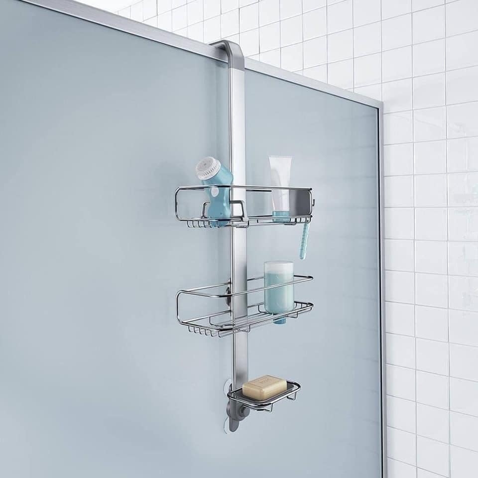 GIÁ ĐỂ ĐỒ NHÀ TẮM SIMPLEHUMAN CADDY loại treo vách kính, không cần khoan đục, Hàng chính hãng