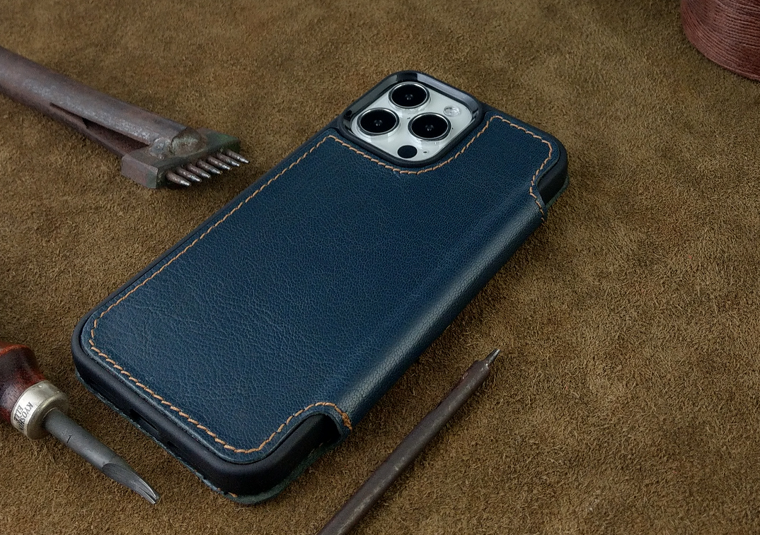 Bao Da cho Iphone 13 Pro Max Luxury Handmade Da Bò Thật
