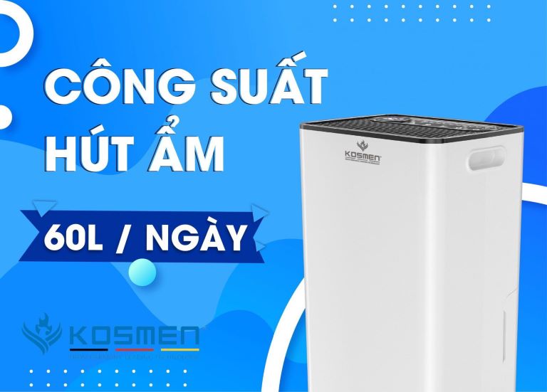 Máy hút ẩm đa năng Kosmen KM60S Phòng 110m2, Đa năng: Lọc không khí, Sấy quần áo, Sưởi phòng - Hàng chính hãng