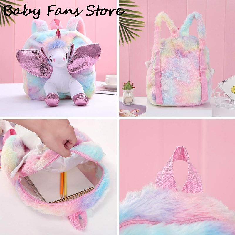 Màu Hồng Sang Trọng Kỳ Lân Ba Lô Cho Bé Trẻ Em Schoolbag Trẻ Em Phim Hoạt Hình Ba Lô Kawaii Dễ Thương Vai Ví Động Vật Đáng Yêu