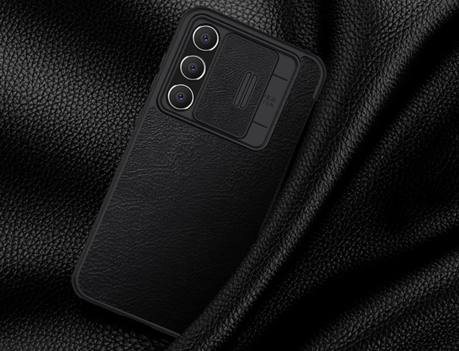 Bao da cho SamSung Galaxy S23 FE chính hãng Nillkin QIN có nắp trượt bảo vệ camera sau - Hàng chính hãng
