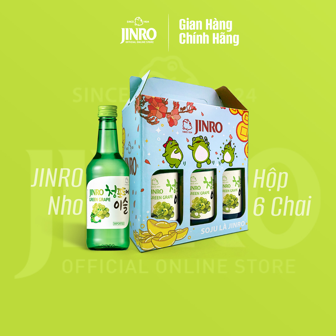 [CHÍNH HÃNG] Soju Hàn Quốc JINRO VỊ NHO 360ml - Combo 6 chai