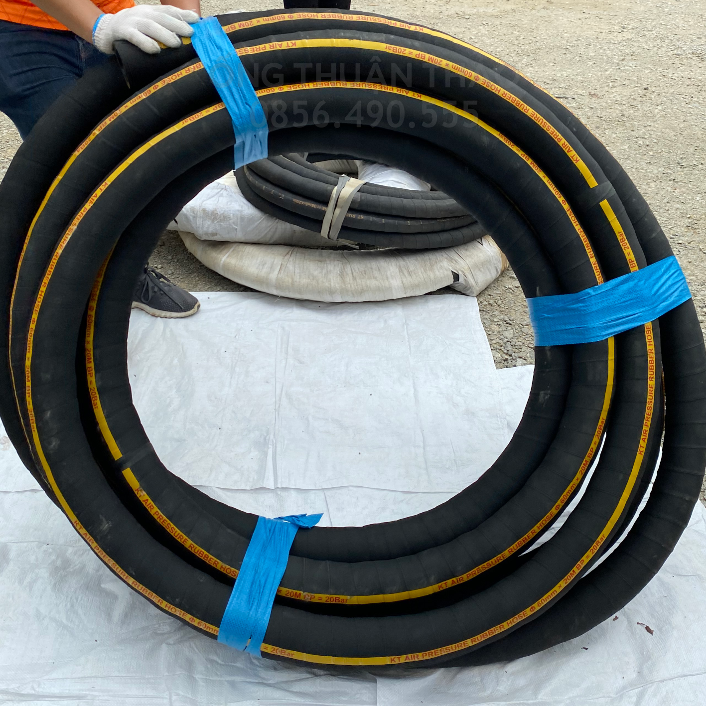 Ống Cao Su Bố Vải KT Phi 60MM cuôn 20 mét Nhập Khẩu - Loại nhẹ & Siêu bền - Ống Xối Thuận Thảo