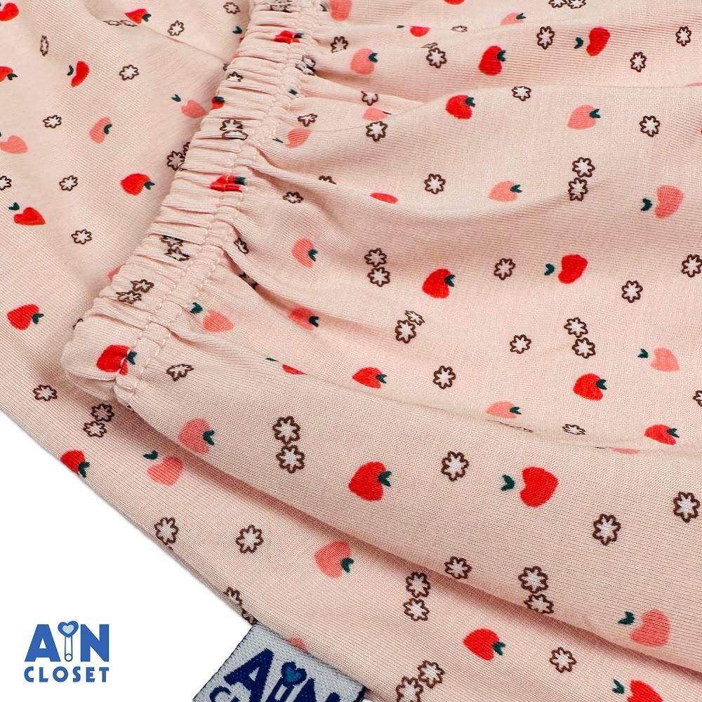 Bộ quần áo Dài bé gái họa tiết Đào Nhí Đỏ Thun cotton - AICDBGIO14WZ - AIN Closet