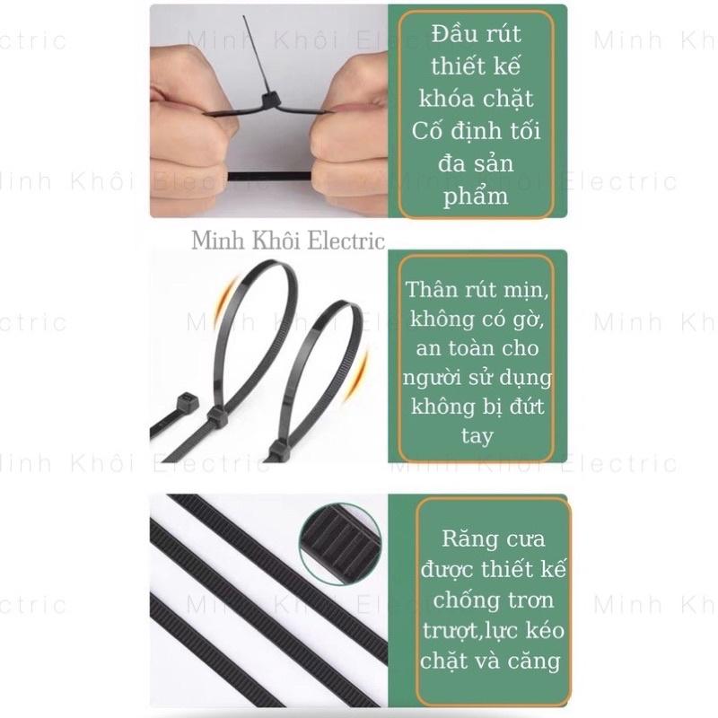 Dây Rút Nhựa Thít nhựa túi 100c đủ kích thước,lạt thít đen, dây rút