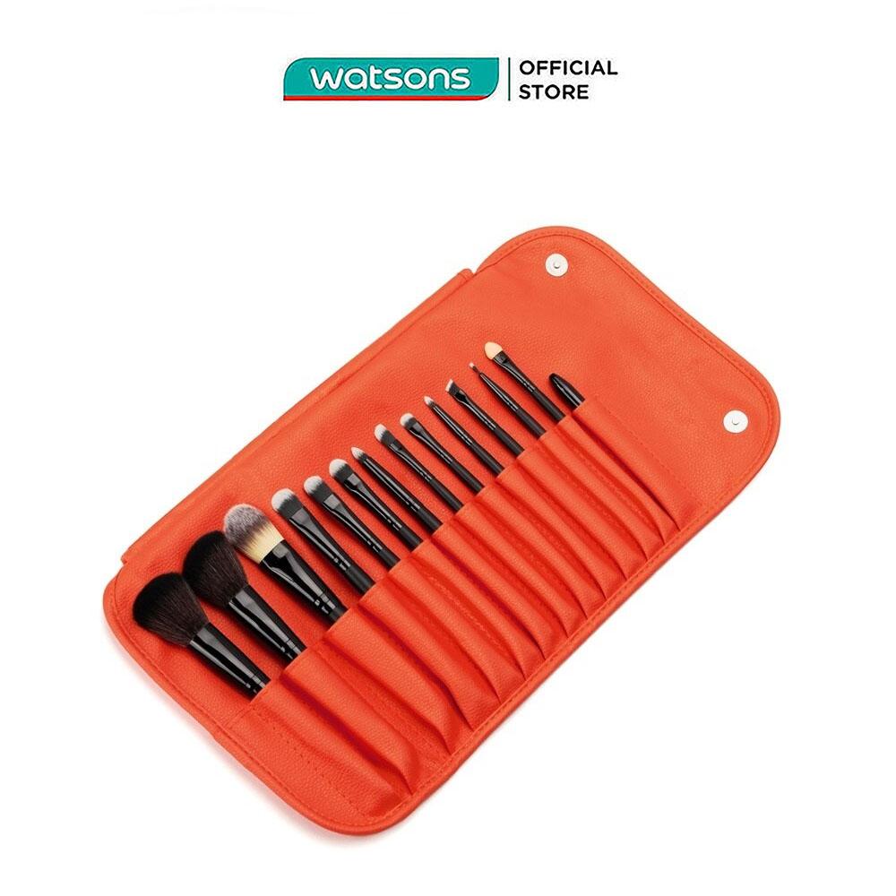 Bộ Cọ Vacosi 14 Cây &amp; Bóp Da Cam Mars Mission Brush Set - BC36 14Pcs