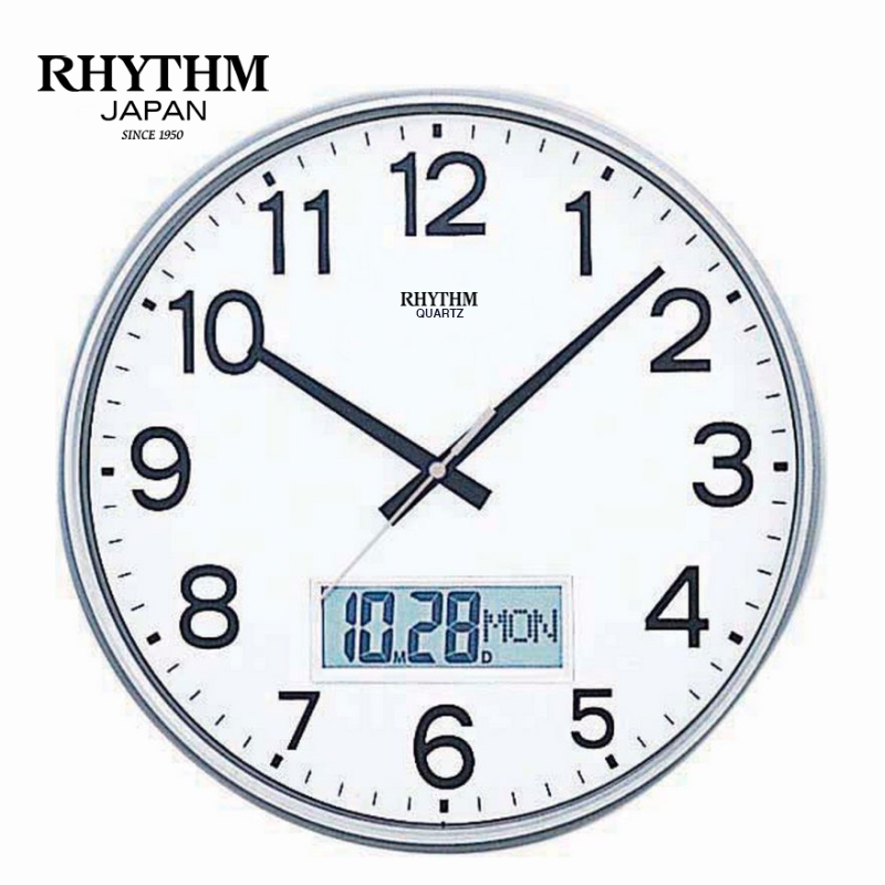 Đồng Hồ Treo Tường Nhật Bản Rhythm Cfg706Nr19 Kt 32.0 X 4.8Cm, 795G Vỏ Nhựa, Dùng Pin.