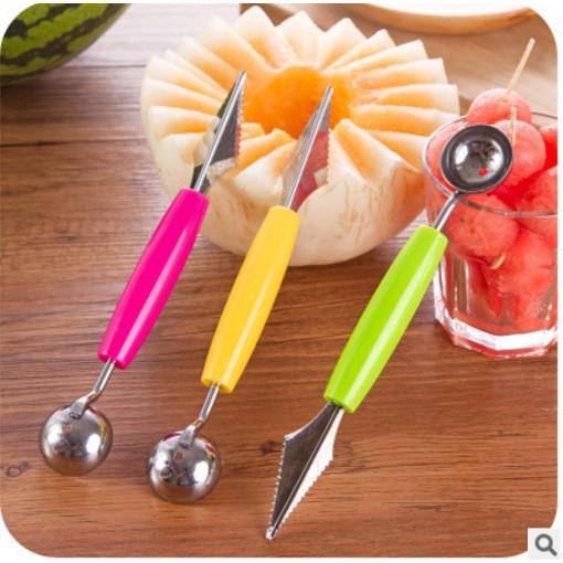 Dao tỉa hoa quả nhiều mầu - Dao tỉa hoa quả 2 đầu inox cực bền Duashop