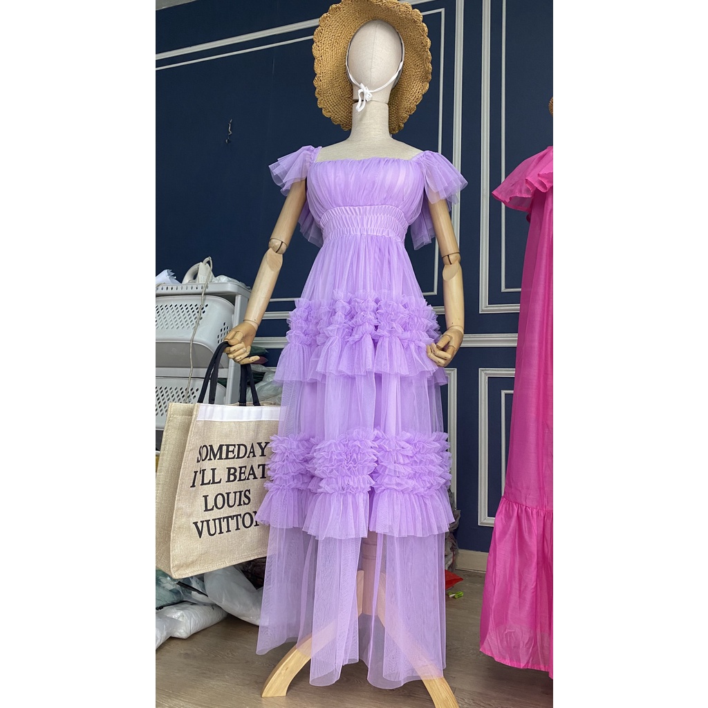 FAIRY DRESS - NÀNG TIÊN DỊU DÀNG, MỘNG MƠ, ĐẦM VOAN TÍM TAY CÁNH TIÊN