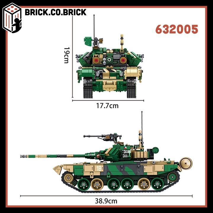 Xếp hình kiểu MILITARY ARMY Xe Tăng Chủ Lực Nga Đồ chơi Lắp Ráp Russian Tank 632005