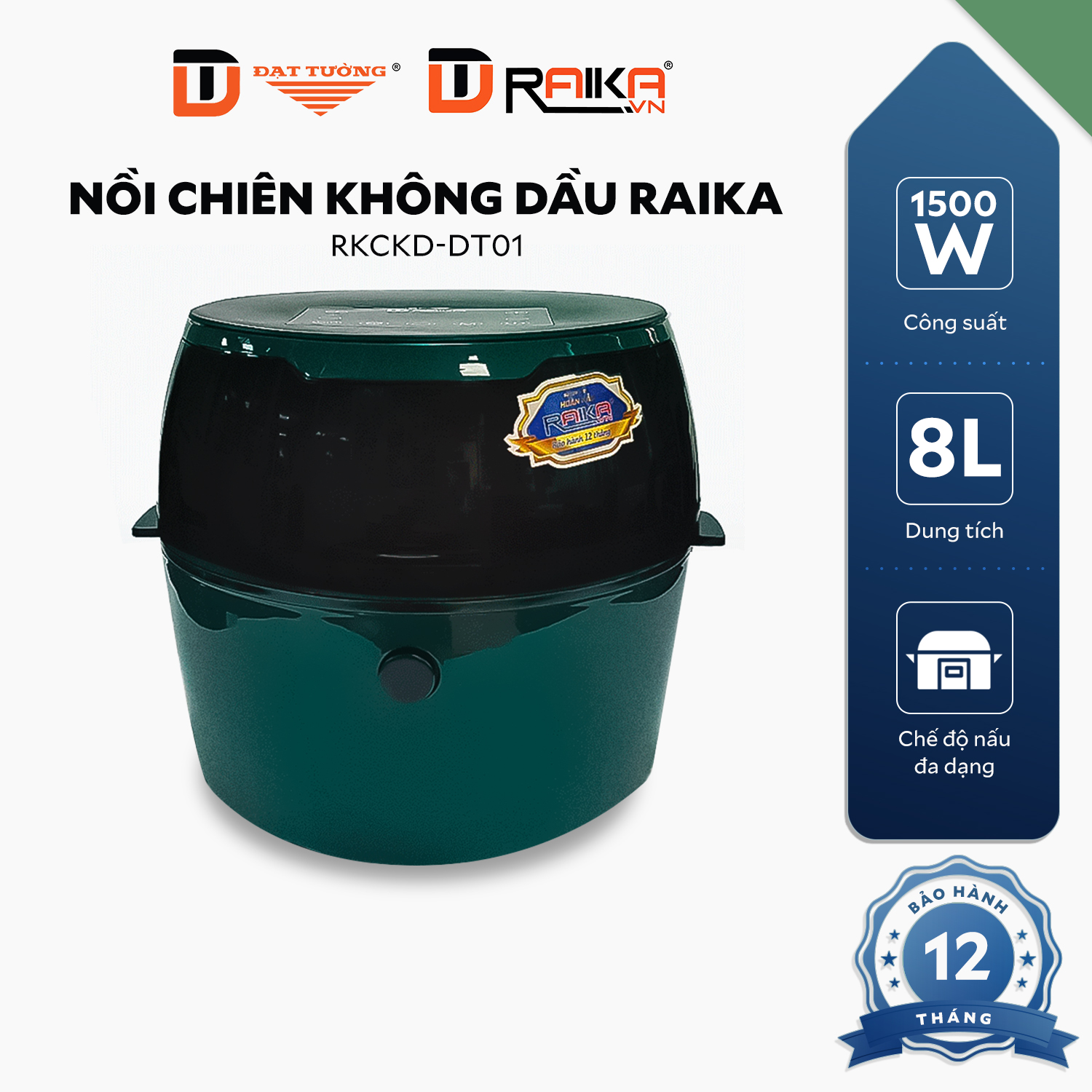 Nồi Chiên Không Dầu Raika - RKCKD - DT01 - Hàng Chính Hãng