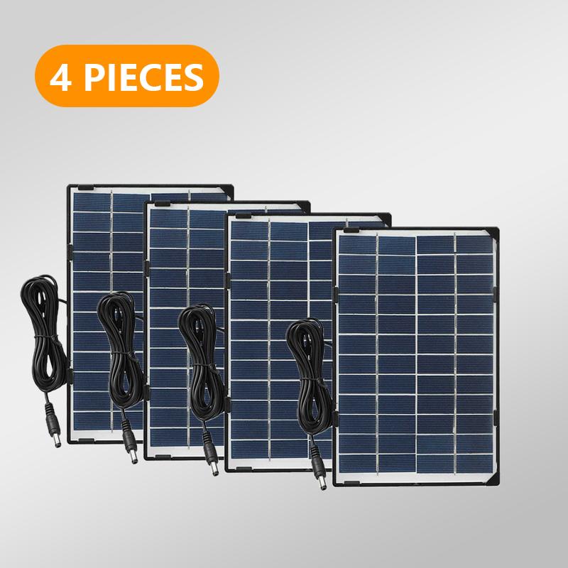 Bảng điều khiển năng lượng mặt trời di động ngoài trời 30W 12V DC cho đèn pin Camera giám sát an ninh Đèn sân Đèn sạc pin an toàn Màu sắc: 4 CÁI