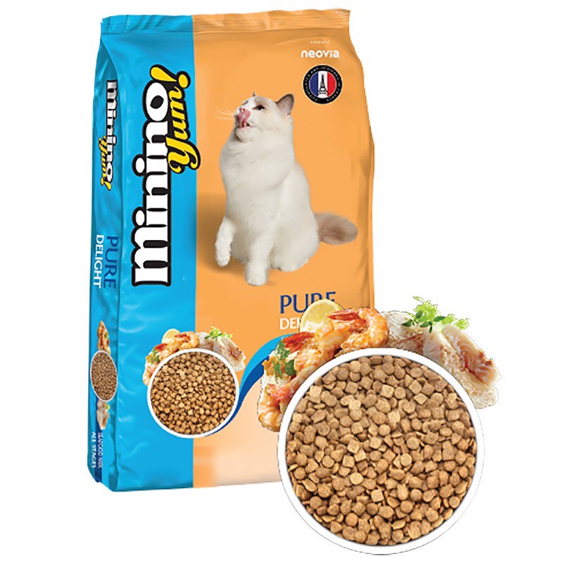 Thức ăn cho mèo MININO YUM vị hải sản - Gói 350g
