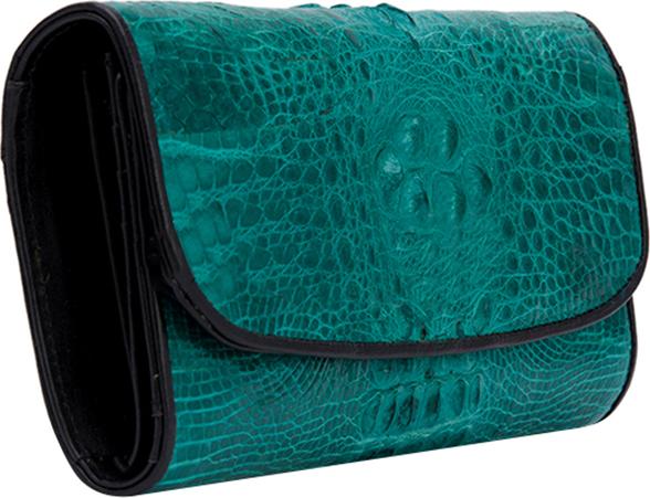Ví Nữ Da Cá Sấu 3 Gấp Nguyên Con Huy Hoàng HT3291 - Xanh Lá