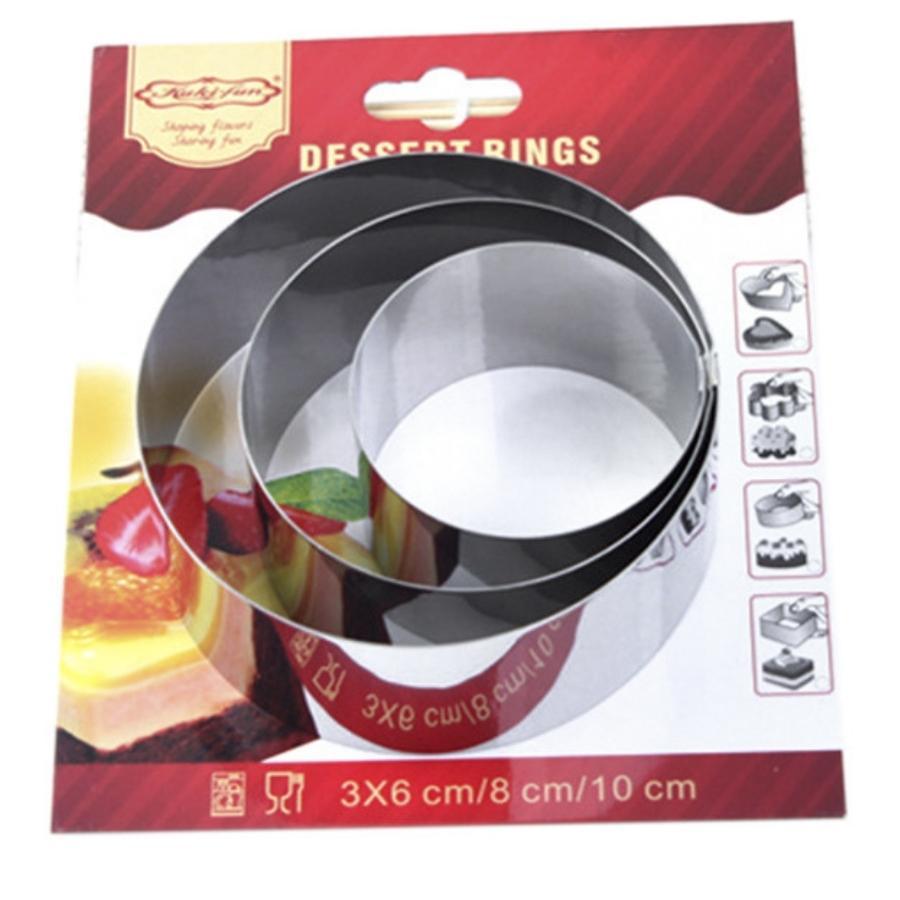 Khuôn RING Mousse Cookies Cutter KHUÔN Nhấn Dụng Cụ Làm Bánh Quy Hình Tròn Theo Bộ 3 Chiếc - CBMOUSTRON3P