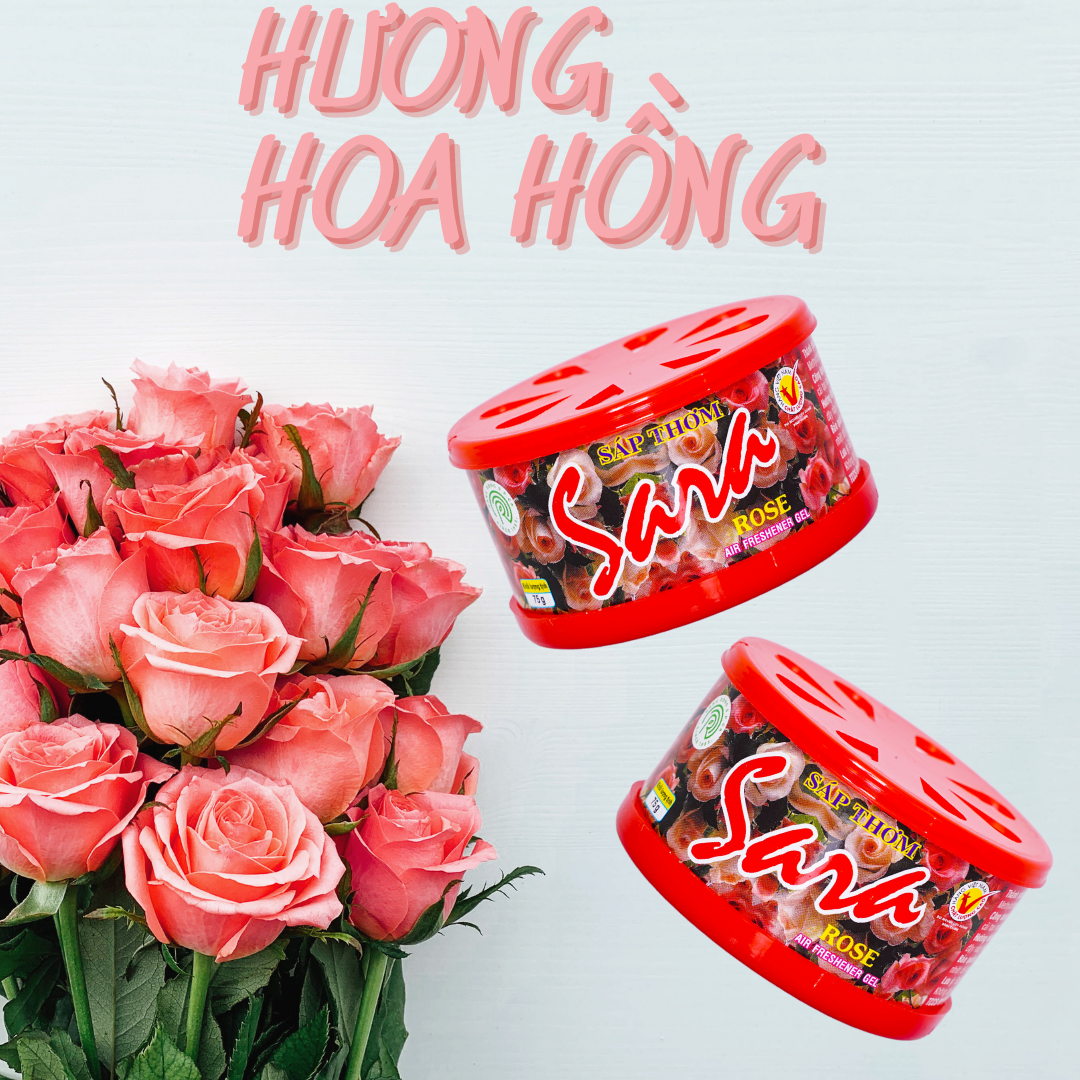 Sáp thơm 2 nắp Sara 75g (Hoa hồng, Dâu, Chanh, Lài)