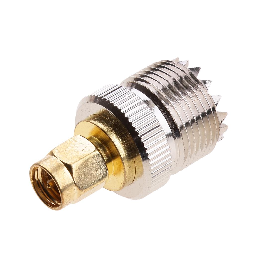 RF Antenna Adapter: SMA Male Plug to SO-239 UHF Female Socket
