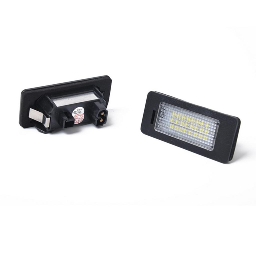 Black Vehicle License Plate Lamp Refitting Kit + 2pcs LED License Number Plate Lights for BMW E39 E82 E92 E93