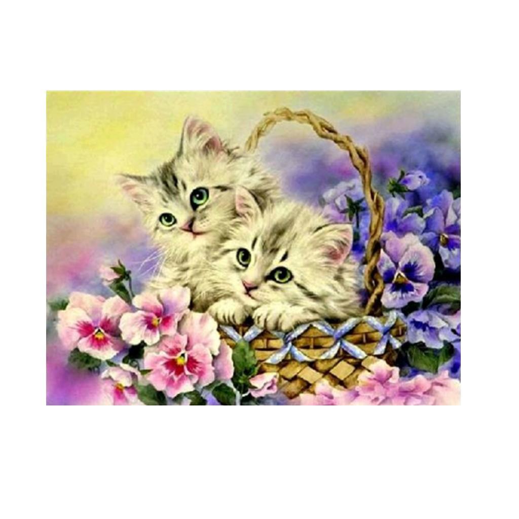 DIY 5D Diamond Painting Cat Rhinestone Picture Embroidery Kit for Home Decor