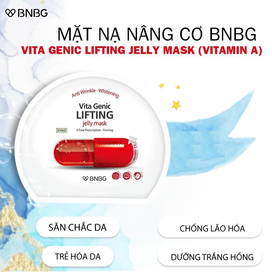 Combo 10 Mặt nạ dưỡng ẩm giúp nâng cơ và săn chắc da BNBG Vita Genic Lifting Jelly Mask (Vitamin A) 30ml x 10
