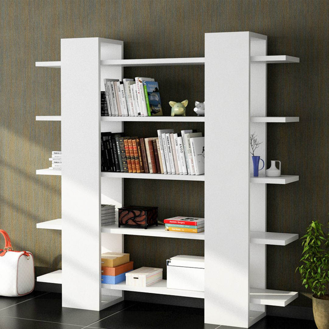 Giá sách trang trí bằng gỗ thiết kế đa năng SMLIFE Bright