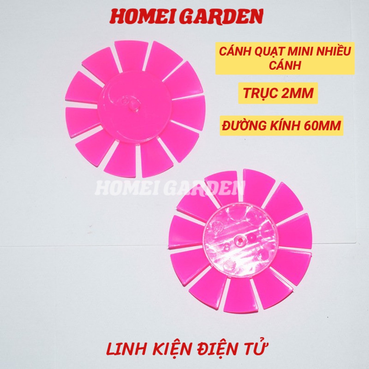 2 cánh quạt mini 11 cánh đường kính 60mm trục 2mm DIY mô hình - HM0095