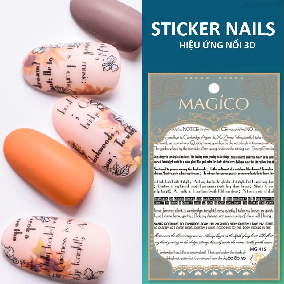 Sticker nails Magico chữ - hình dán móng 3D 415