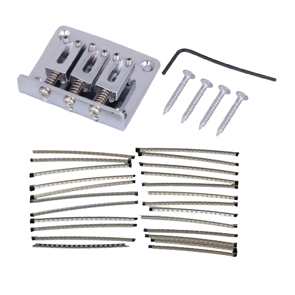 24 Miếng Đàn Guitar Điện Phím Đàn Dây Fretwire Bộ 2.2mm với Cầu Các Bộ Phận Thay Thế