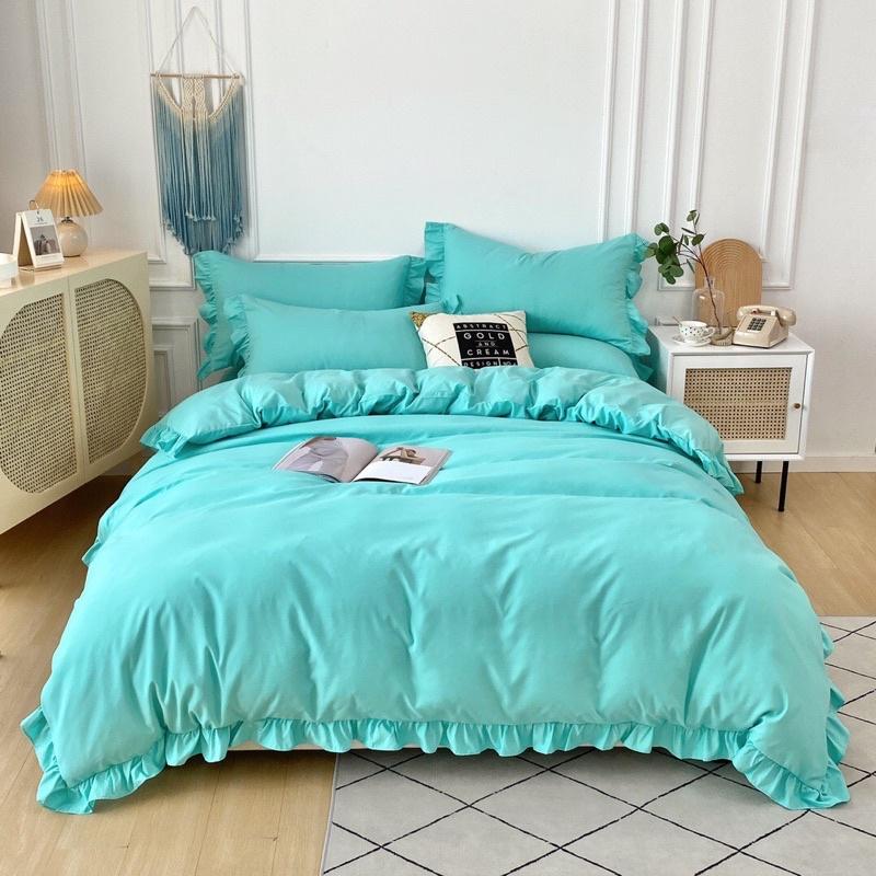 Bộ Chăn Ga Gối Cotton Tici Đũi Bèo Hàng nhập Khẩu 4 Món Nhiều Mẫu