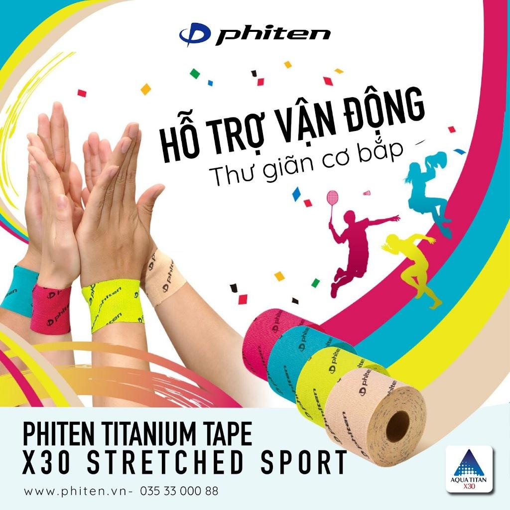 Băng dán cơ thể thao Phiten titanium x30 stretched sport