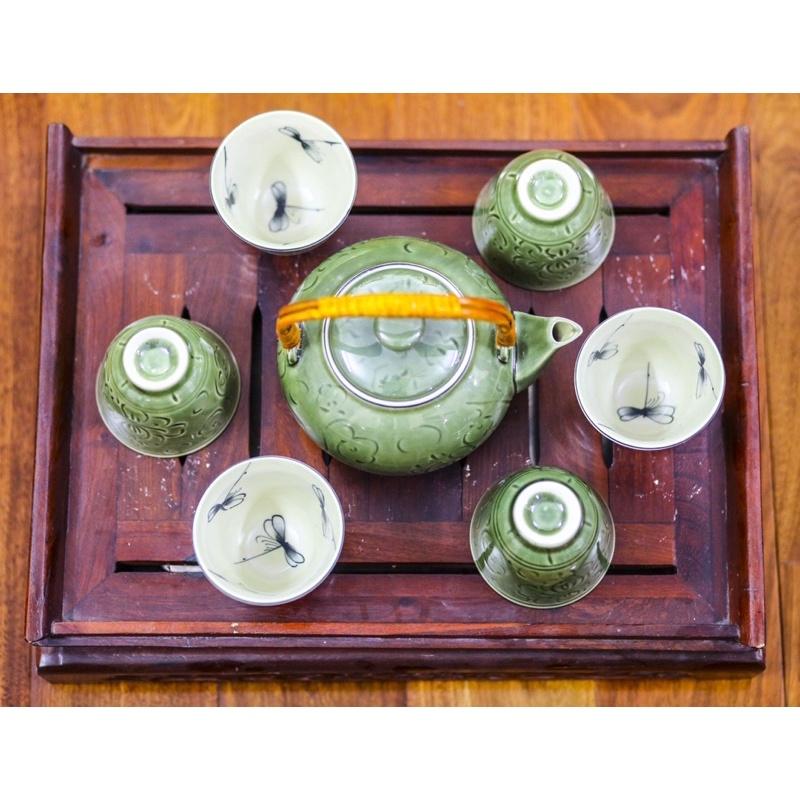 BỘ ẤM CHÉN VẼ BÁT TRÀNG️ẤM CHÉN ĐẸP️RẺ