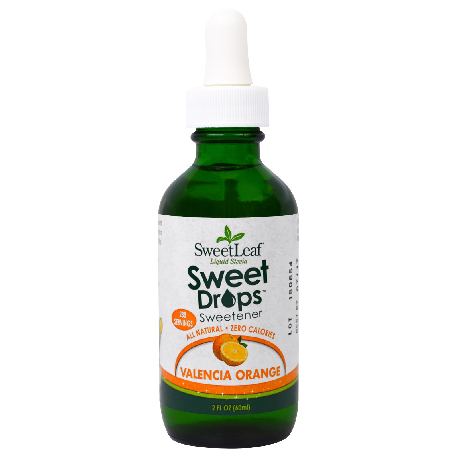 Đường ăn kiêng cỏ ngọt 0 Calories - Sweetleaf Stevia 60ml xuất xứ Mỹ - chiết xuất tự nhiên - Sweetdrops vị Cam