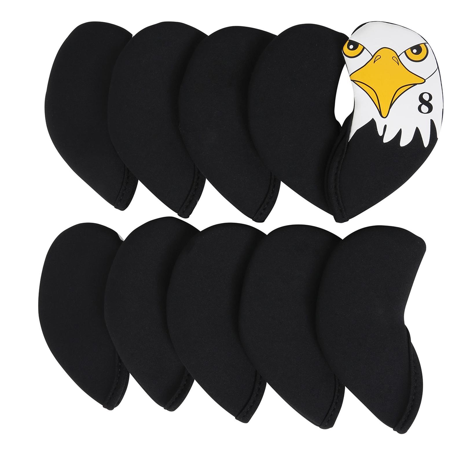 10x Golf Iron Headcovers Set Neoprene Golf Club Head Cover Protective Headcover Sleeve for Unisex