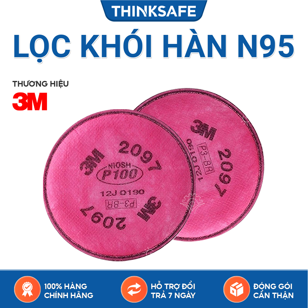 Phin lọc 3M Thinksafe, chống độc, chuyên phòng dịch, chống giọt bắn, lọc bụi mịn pm2.5, khói hàn, 3M chính hãng - 2091 - 2097 - 7093