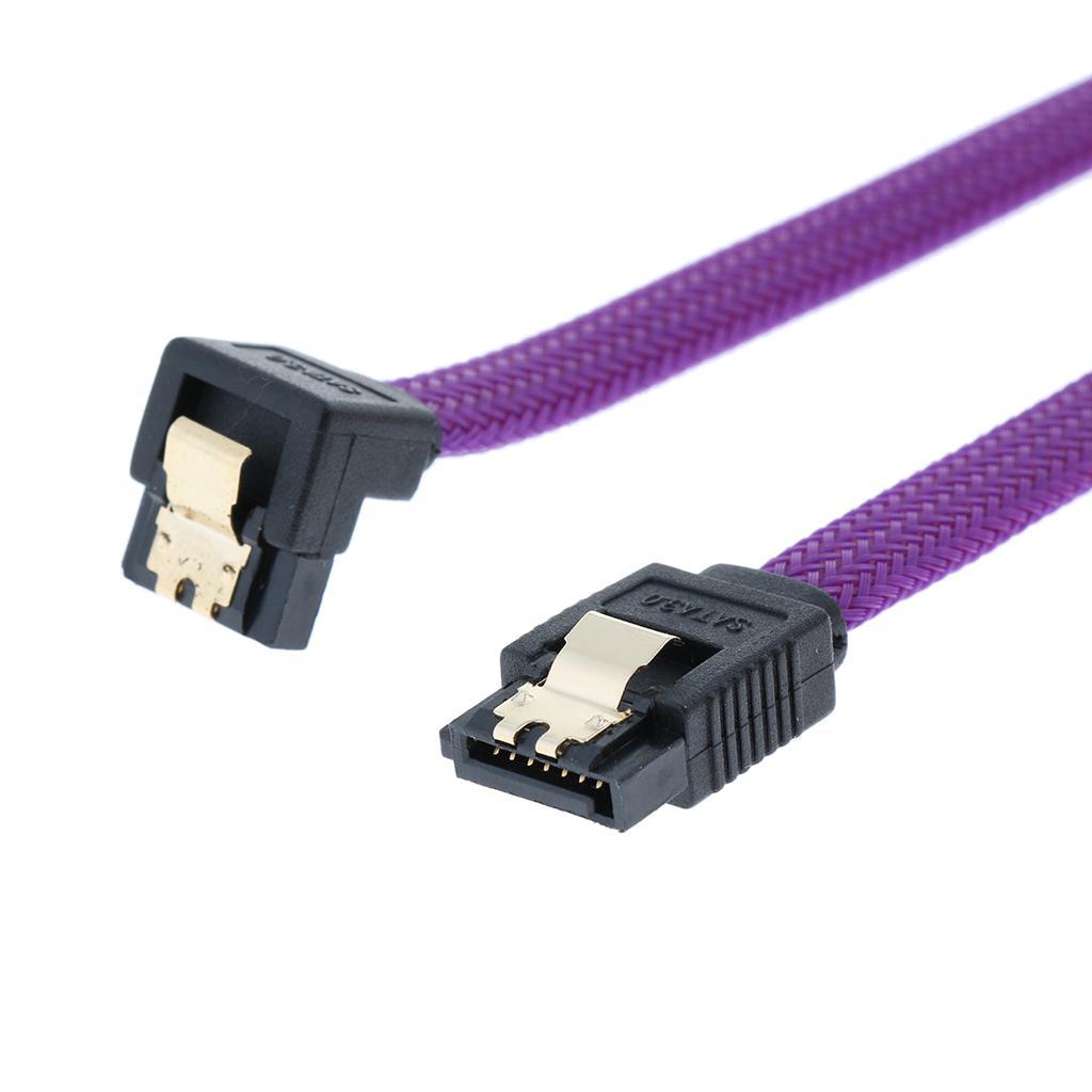 Slim SATA 3.0 Cable for HDD SSD Straight to 90-degree with Lock 50cm
