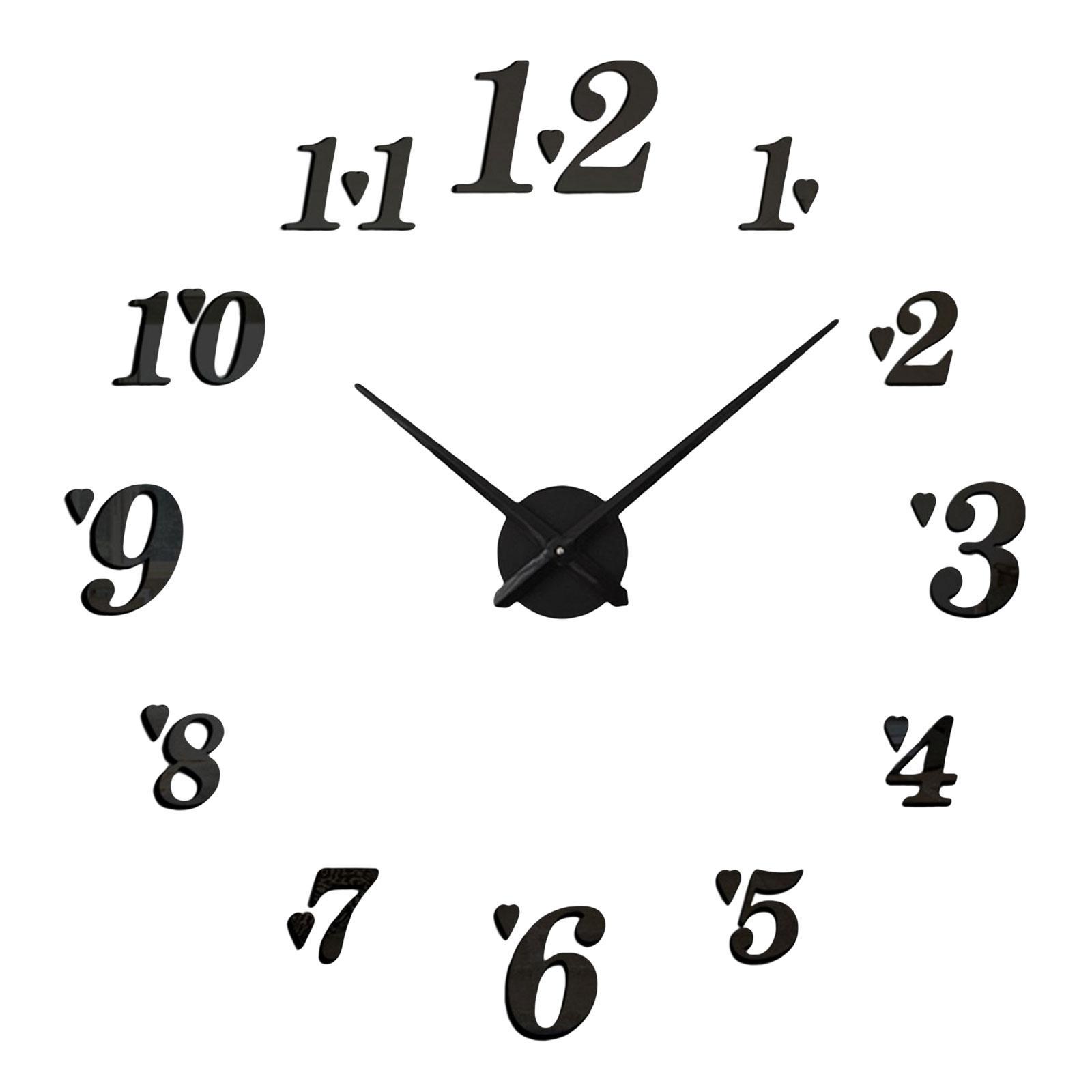 Acrylic DIY Wall Clock Large Wall Stickers Clock Arabic Numerals for School