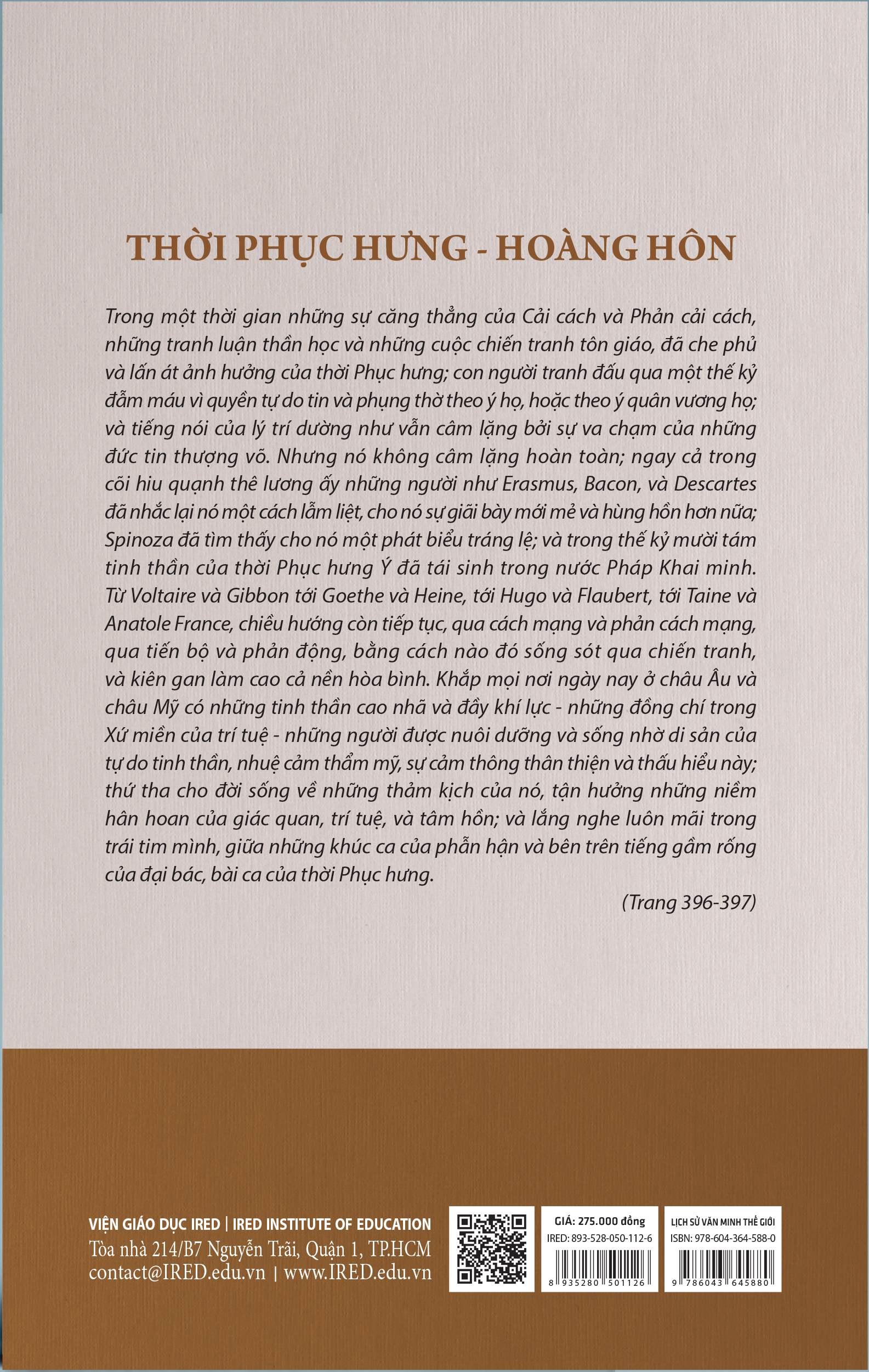 Phần V: Thời Kỳ Phục Hưng - Will Durant - Bùi Thanh Châu dịch -