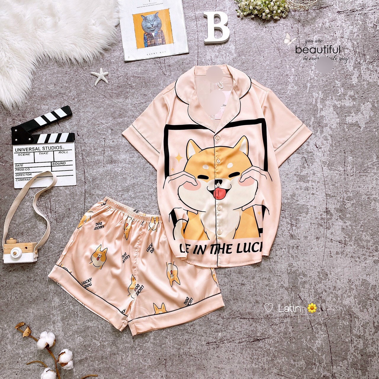 [HCM] (40-56kg) Đồ bộ nữ đùi TNQN chất liệu LATIN in 3D hoạt hình. gấu lotso - mèo kitty - khủng long con - cừu non - capybara. LATIN3TNQN