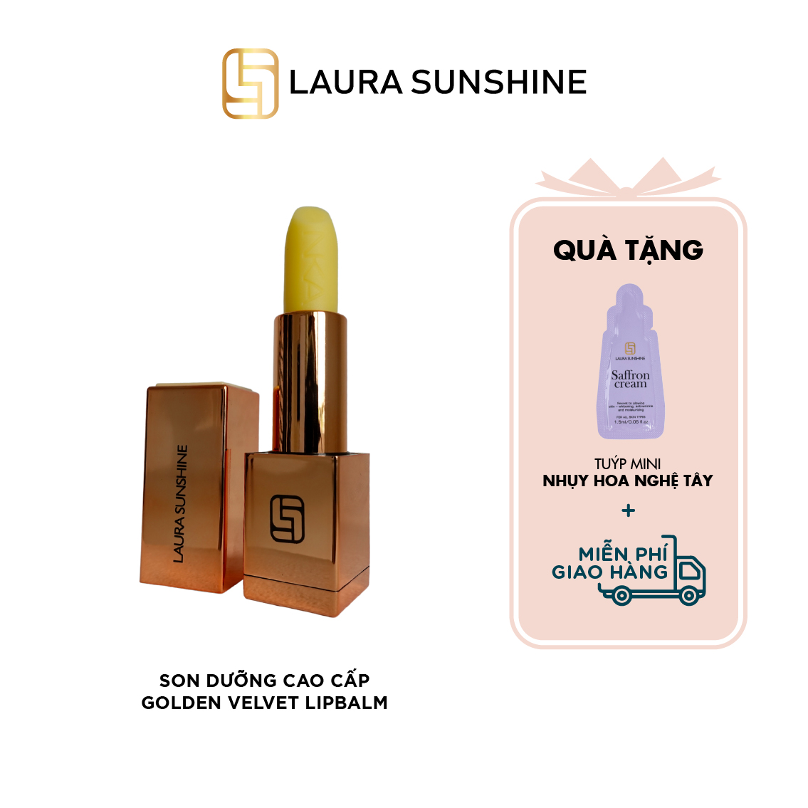 Son dưỡng môi mềm mịn Hàn Quốc - Golden Velvet Lipbalm - Laura Sunshine Nhật Kim Anh