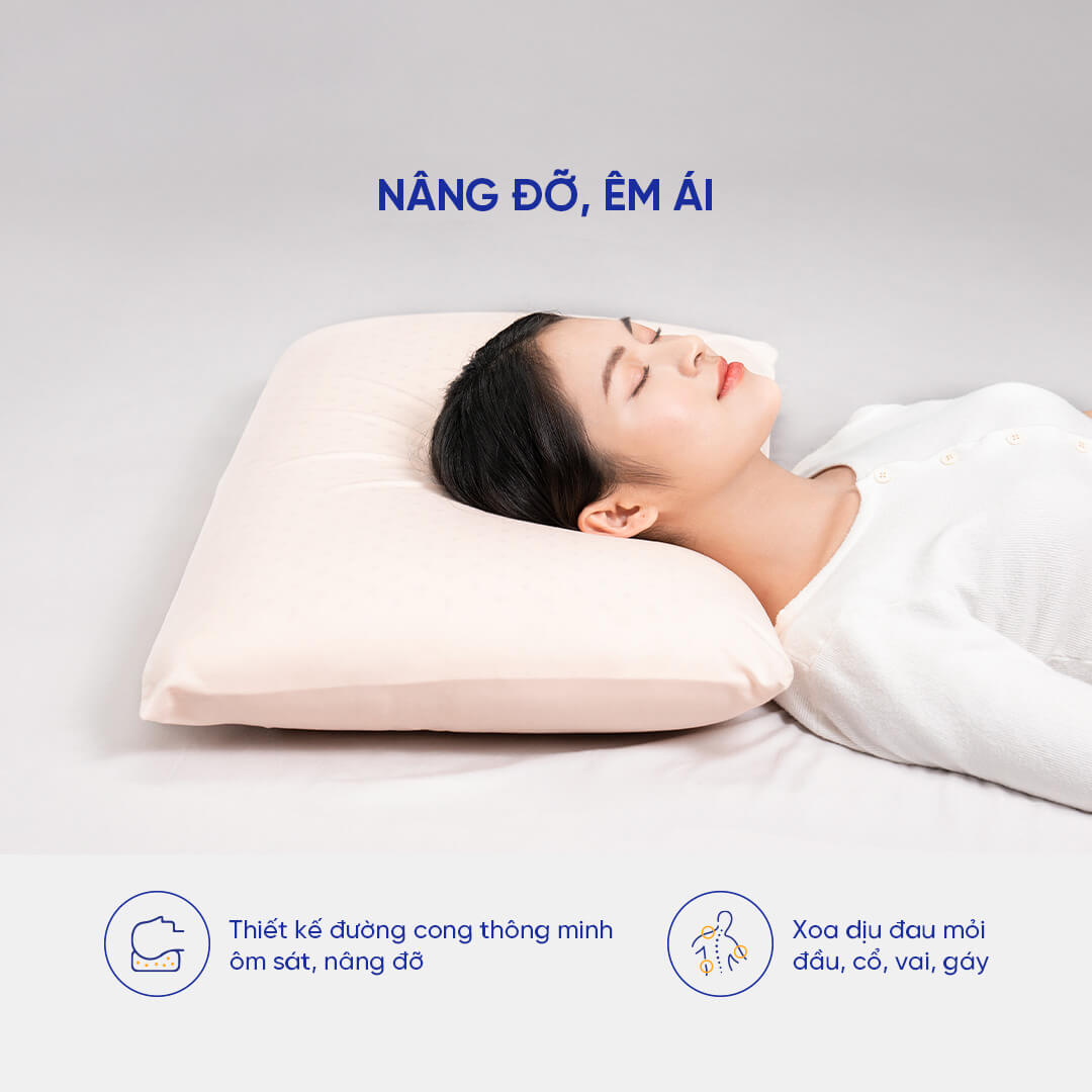 Gối Cao Su Thiên Nhiên 100% Oval Liên Á