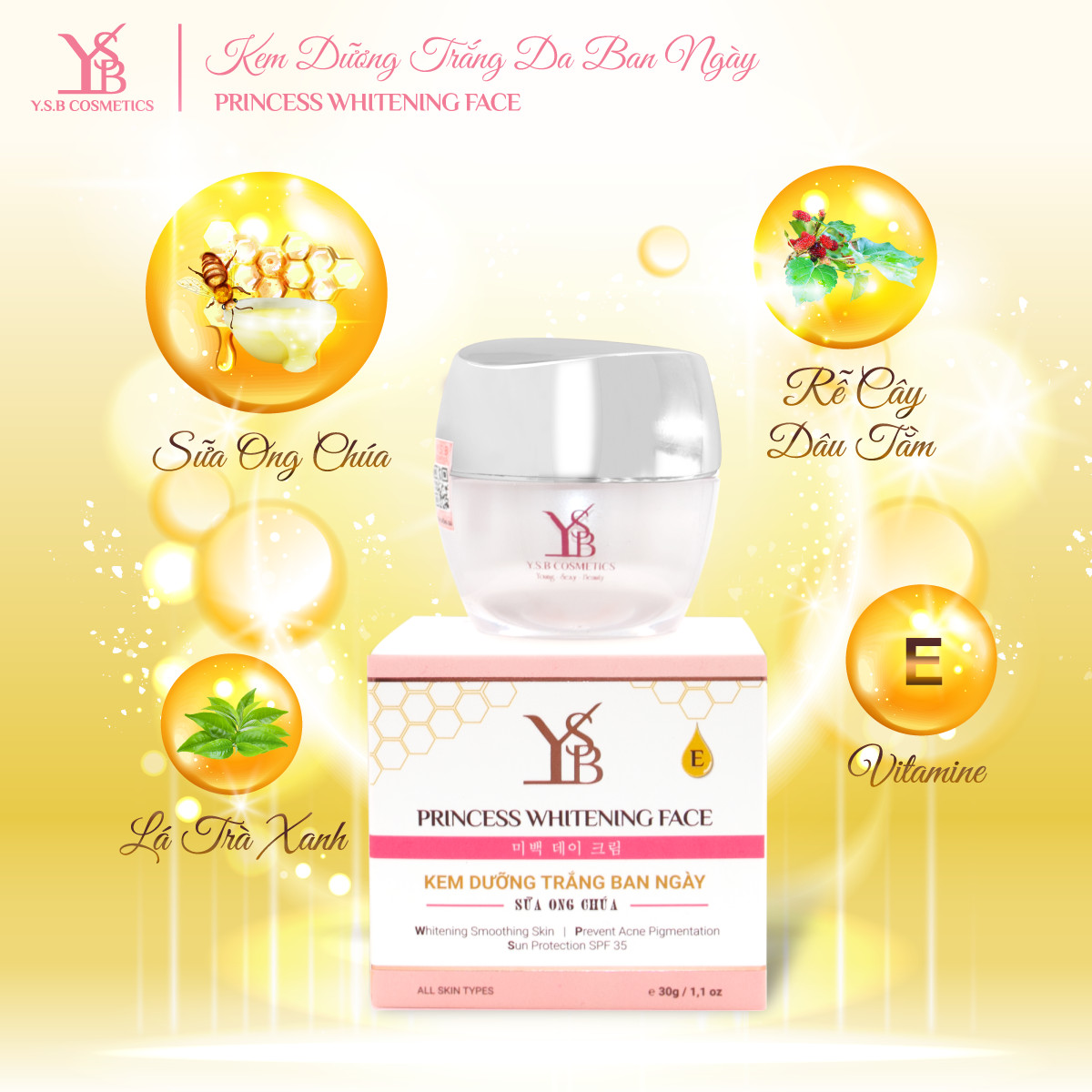 Kem dưỡng trắng da ban ngày Sữa Ong Chúa PRINCESS WHITENING FACE